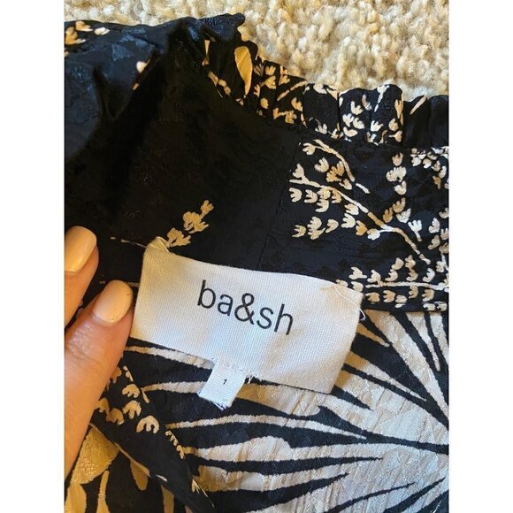 Ba & sh Eugenie Floral Tie Neck Long Sleeve Babydoll Dress size 1 - Picture 6 of 10